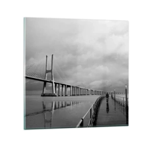 Glastavla - Bild på glas - Var och en får det han/hon förtjänat - 70x70 cm