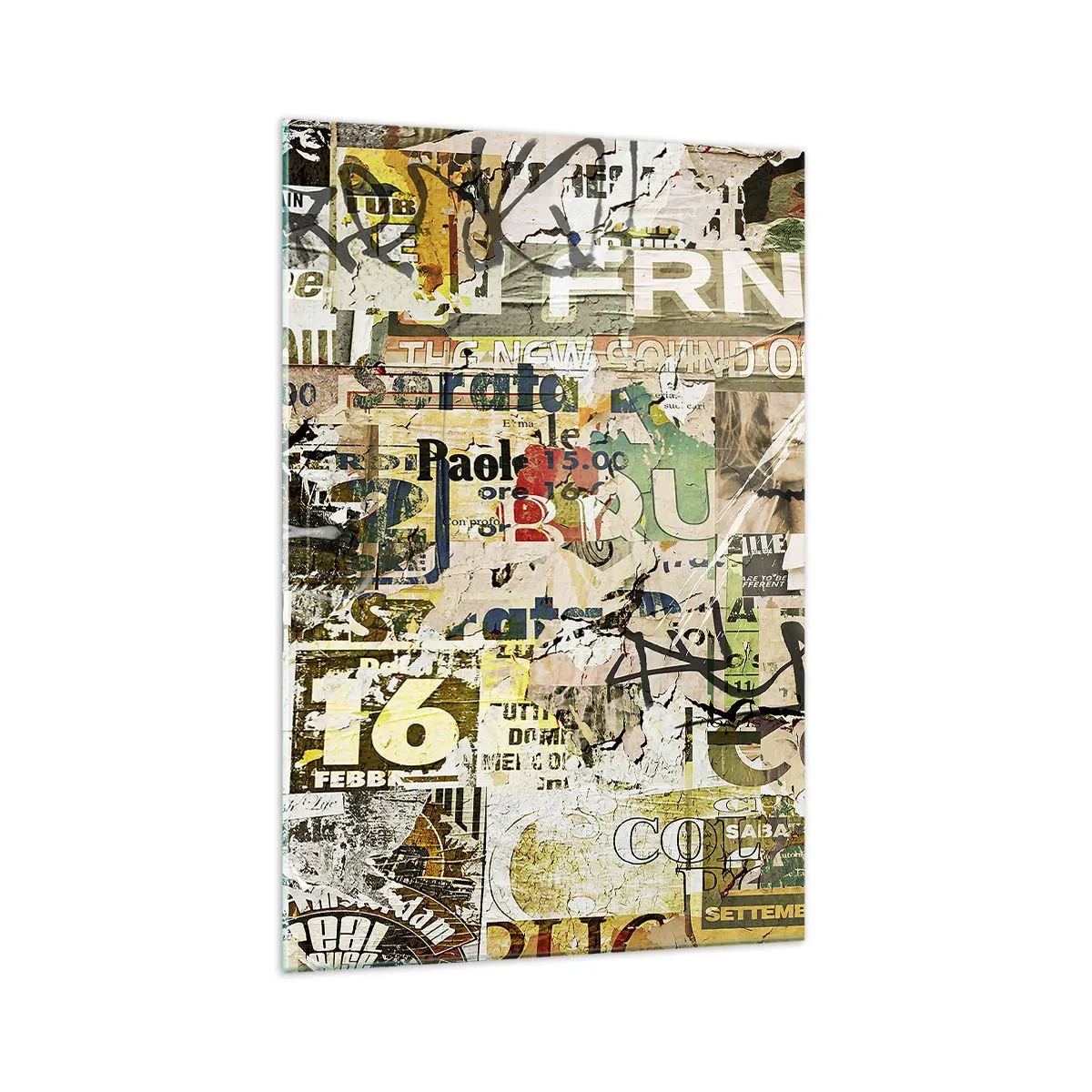 Glastavla - Bild på glas - Oj, det händer saker och ting - 70x100 cm