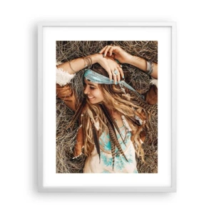 Affisch i vit ram - På väg till kärlekens sommar - 40x50 cm