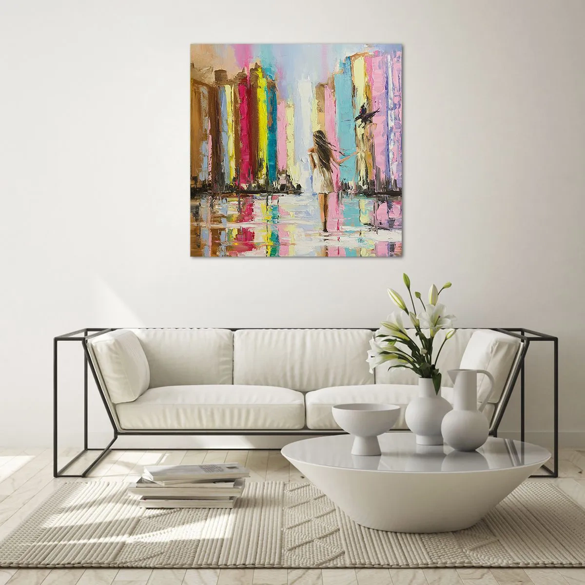 Glastavla - Bild på glas - Kom med mig - 70x70 cm