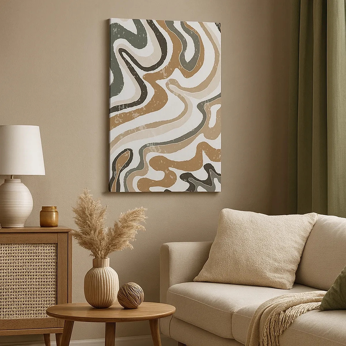 Canvastavla - Bild på duk - Meandrar av jordnära färger - 50x70 cm