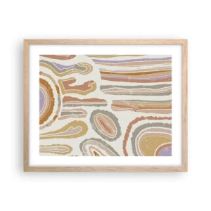 Affisch i ram av ljusek - Färgglada tvärsnitt - 50x40 cm