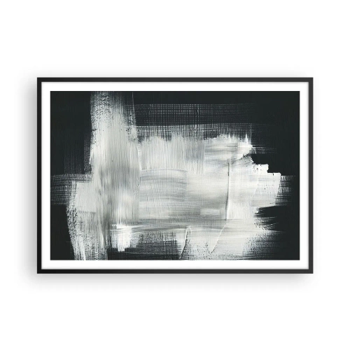 Affisch i svart ram - Vävd av det vertikala och horisontella - 100x70 cm