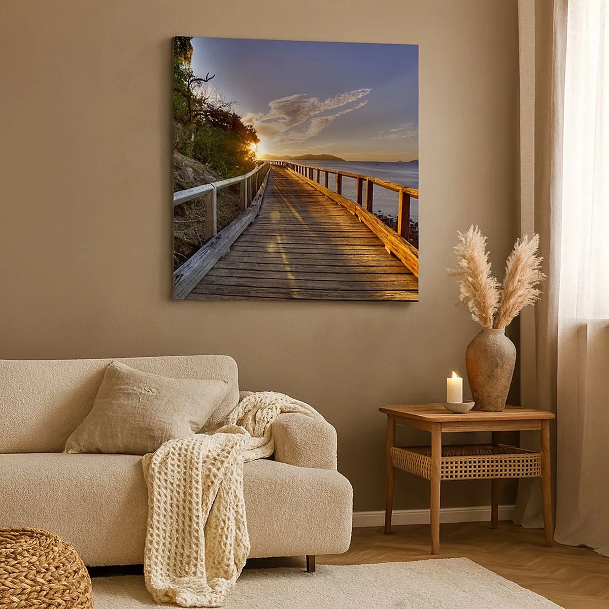 Canvastavla - Bild på duk - Gå, fortsätt gå mot solen - 30x30 cm