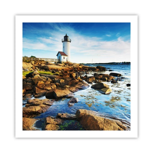 Affisch - Kom lyckligt tillbaka, jag väntar - 60x60 cm