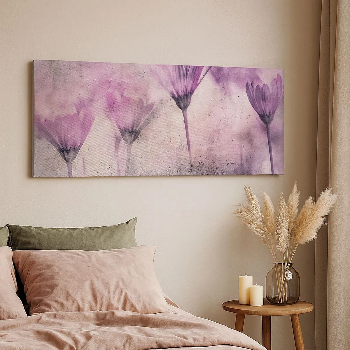 Canvastavla - Bild på duk - Blommornas sömn - 100x40 cm