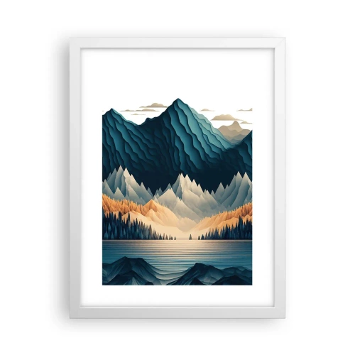 Affisch i vit ram - Perfekt bergslandskap - 30x40 cm