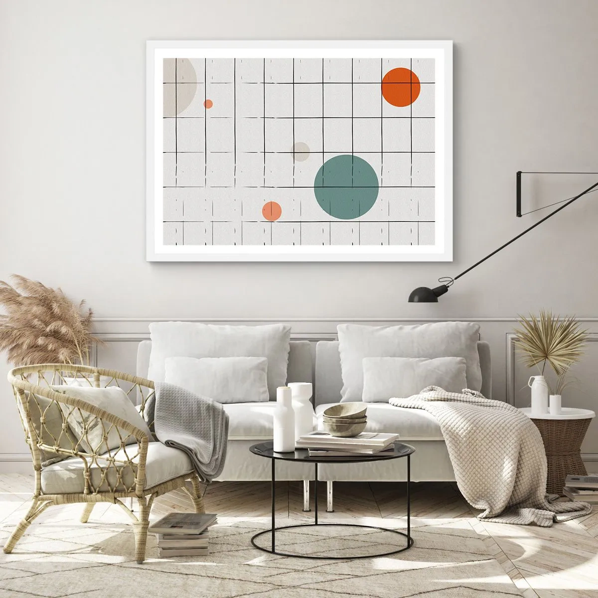 Affisch i vit ram - Fångade. Vi eller de? - 100x70 cm