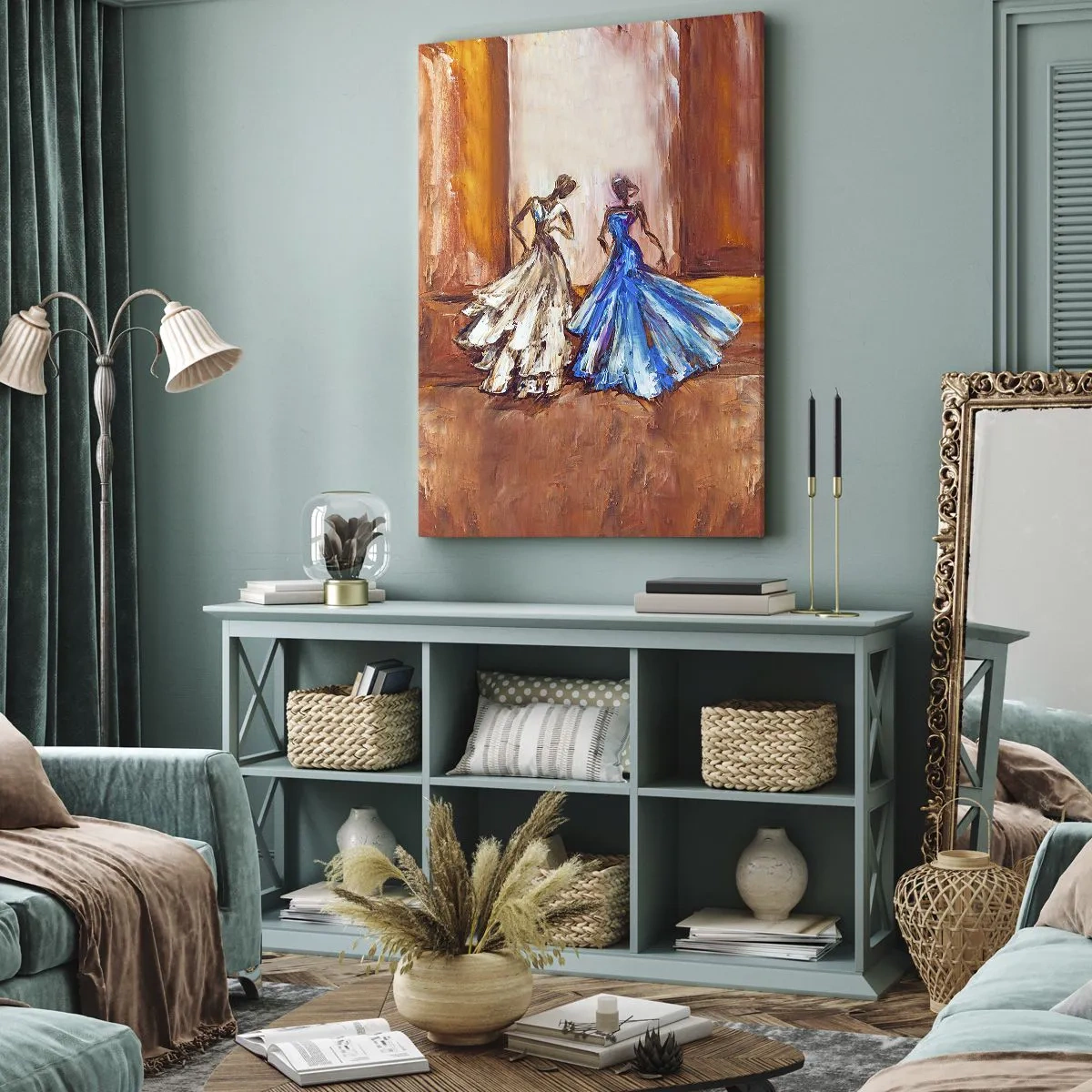 Canvastavla - Bild på duk - Prydlig duett - 80x120 cm