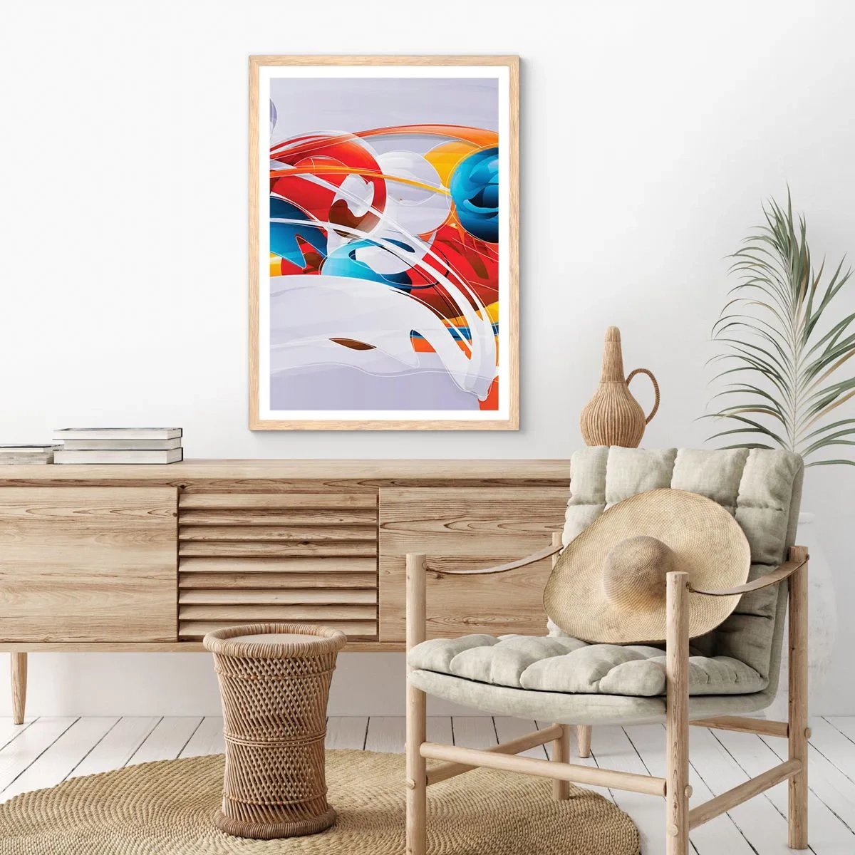 Affisch i ram av ljusek - Elementens dans - 50x70 cm