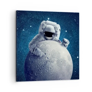 Canvastavla - Bild på duk - Skojare i rymden - 50x50 cm