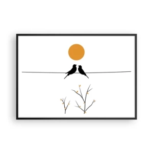 Affisch i svart ram - Näktergalens kväll - 100x70 cm