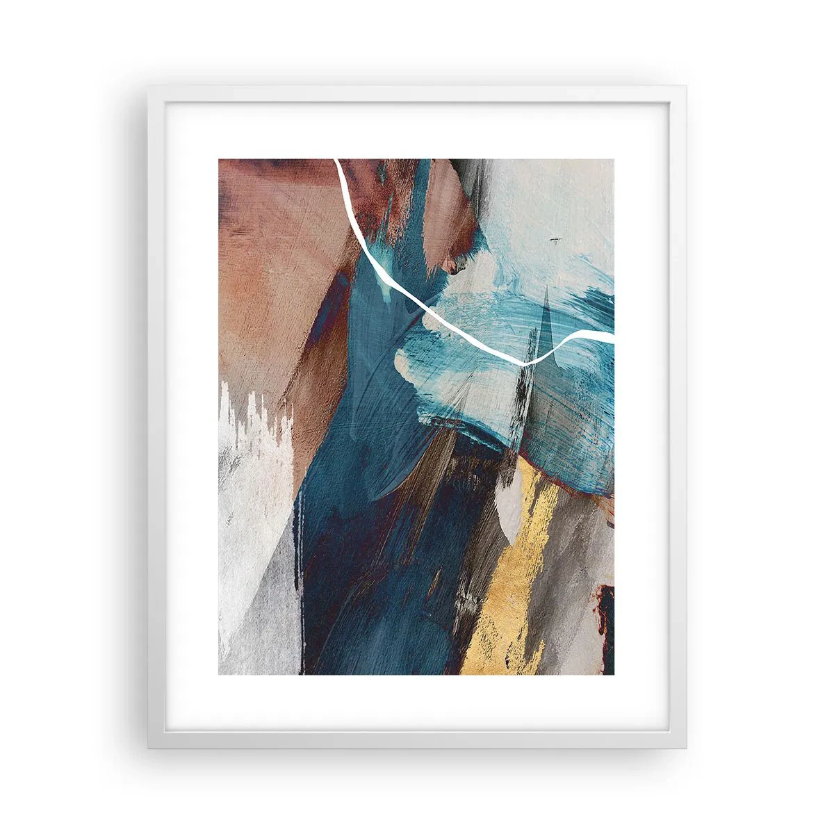 Affisch i vit ram - Med styrka och energi - 40x50 cm