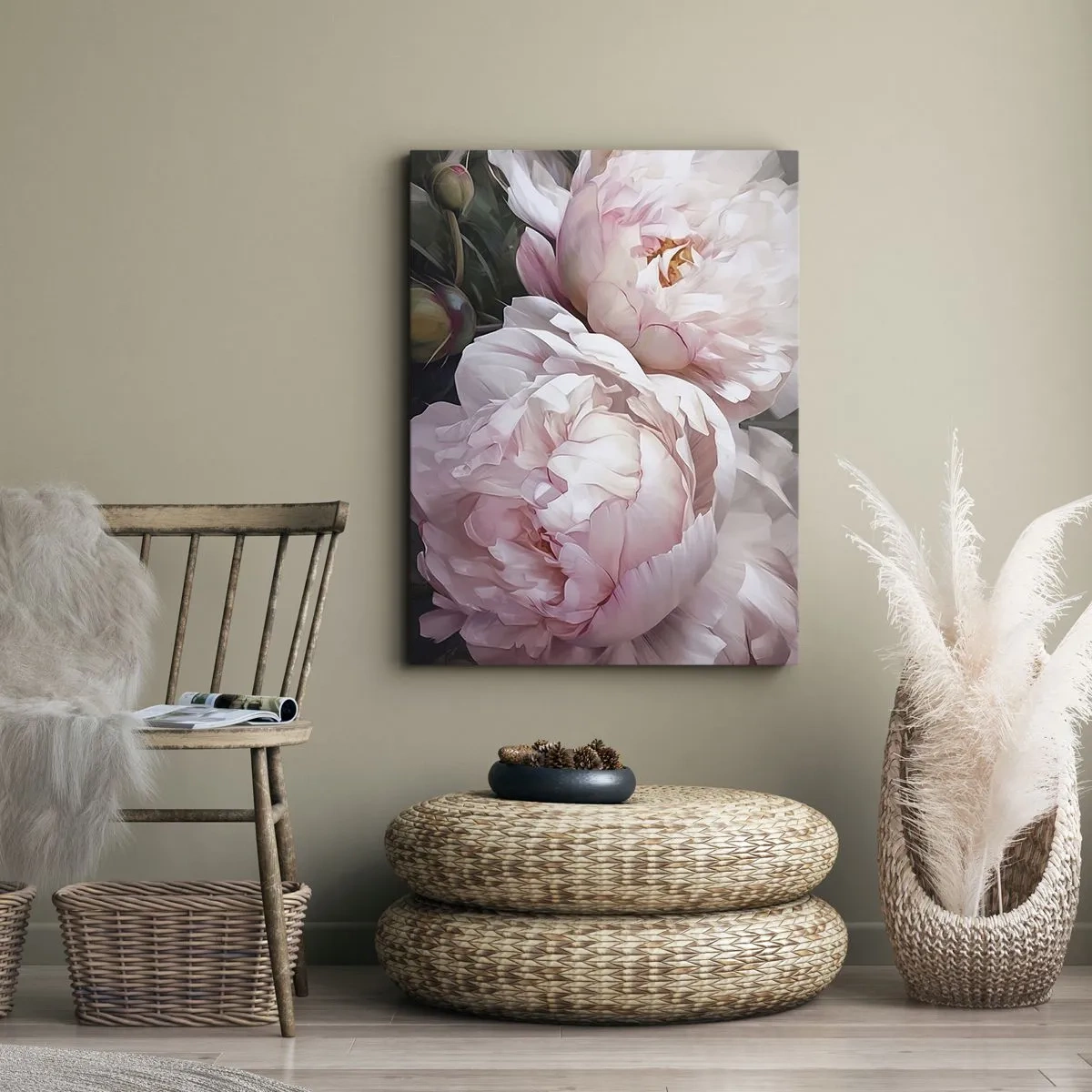 Canvastavla - Bild på duk - Fast i blomning - 70x100 cm