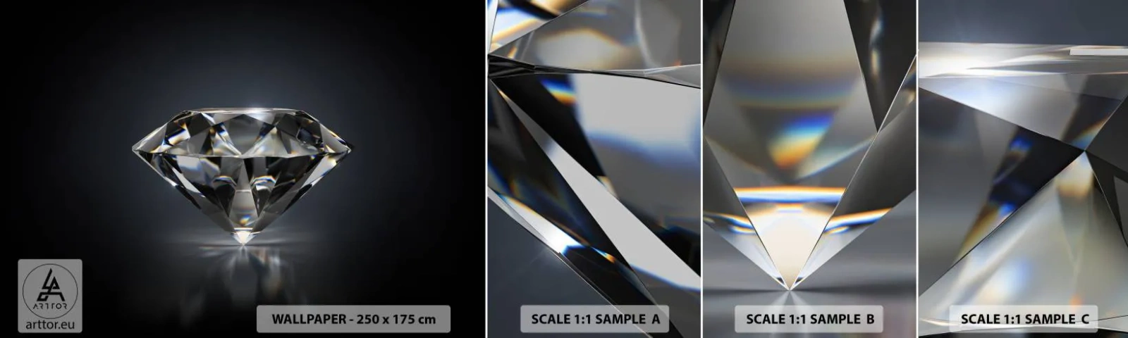 Provbit av självhäftande fototapet Deluxe Sticker - Bästa flickvännen - Diamant, Diamant, Ädelsten - 100x30 cm