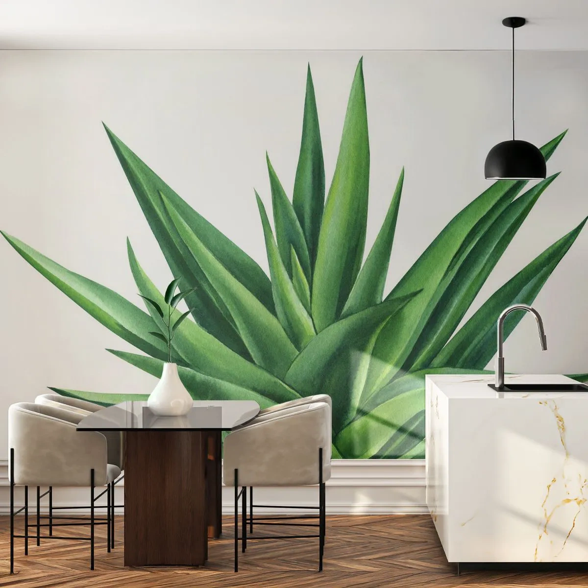 Fototapet Premium Canvas - Grönt - styrka - liv - Växt, Aloe, Botanik - 250x175 cm