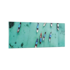 Glastavla - Bild på glas - Under en glad väntan - 100x40 cm