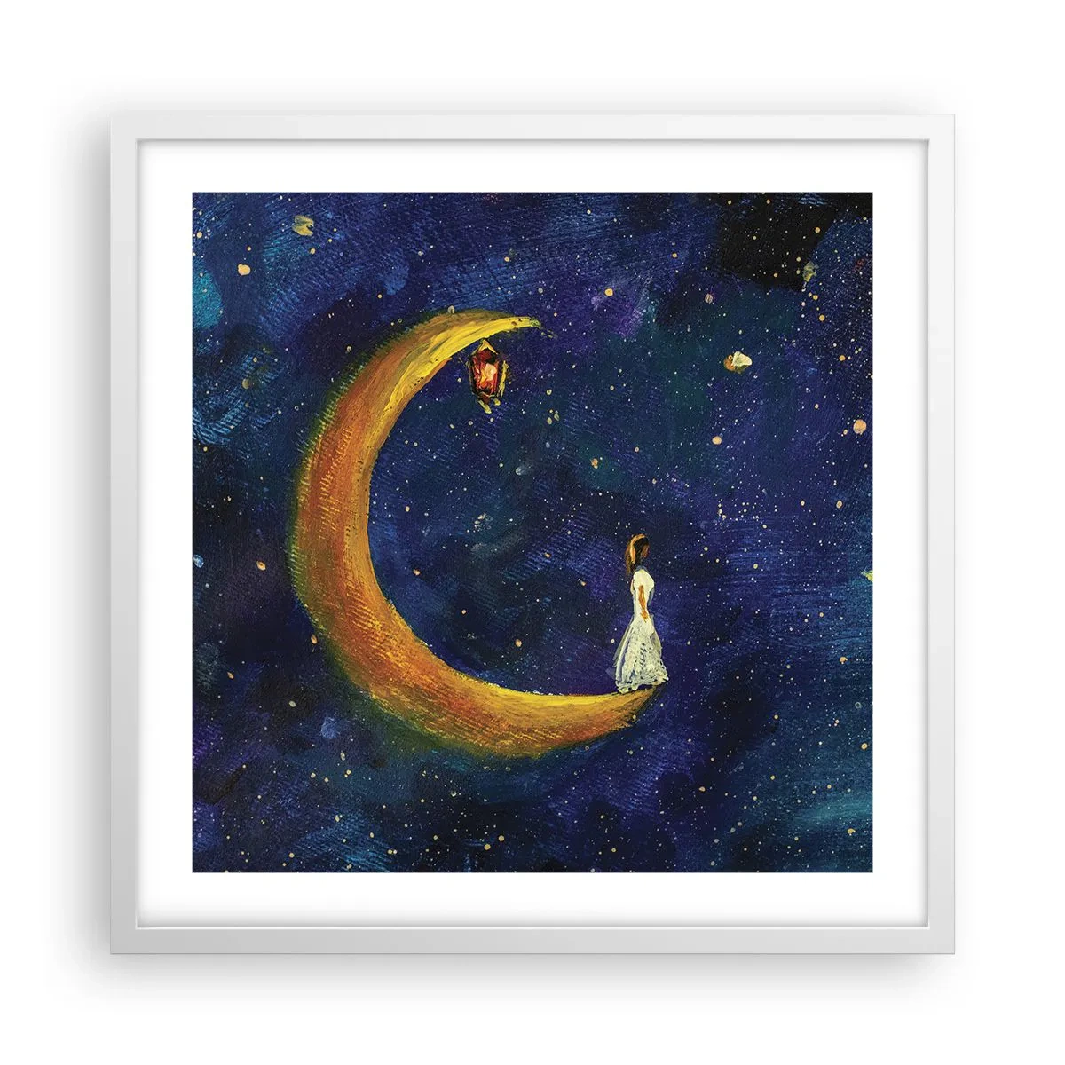 Affisch i vit ram - Världens skrik - 50x50 cm