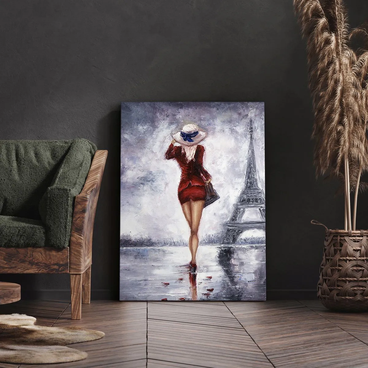 Canvastavla - Bild på duk - Symboler av Paris - 80x120 cm