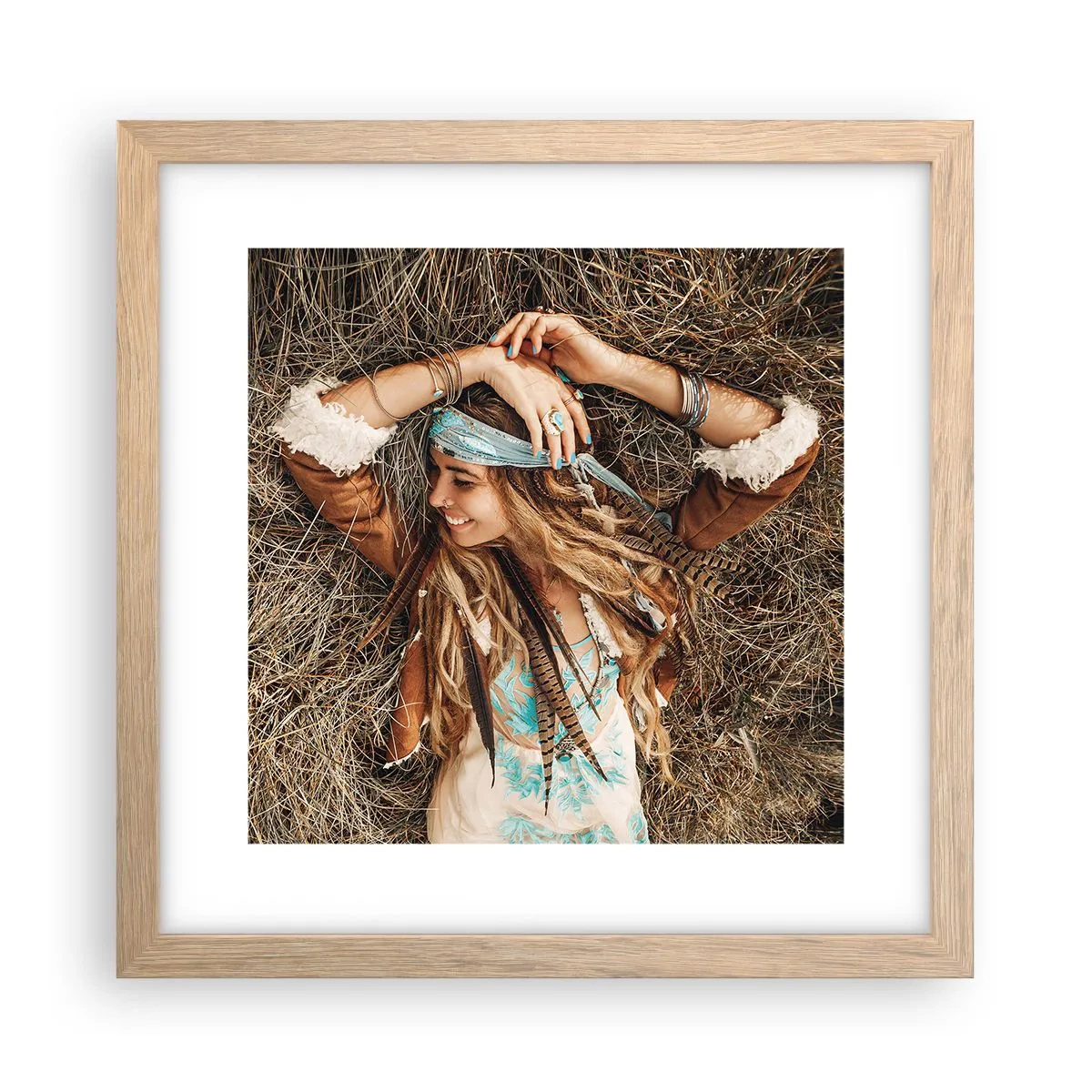 Affisch i ram av ljusek - På väg till kärlekens sommar - 30x30 cm