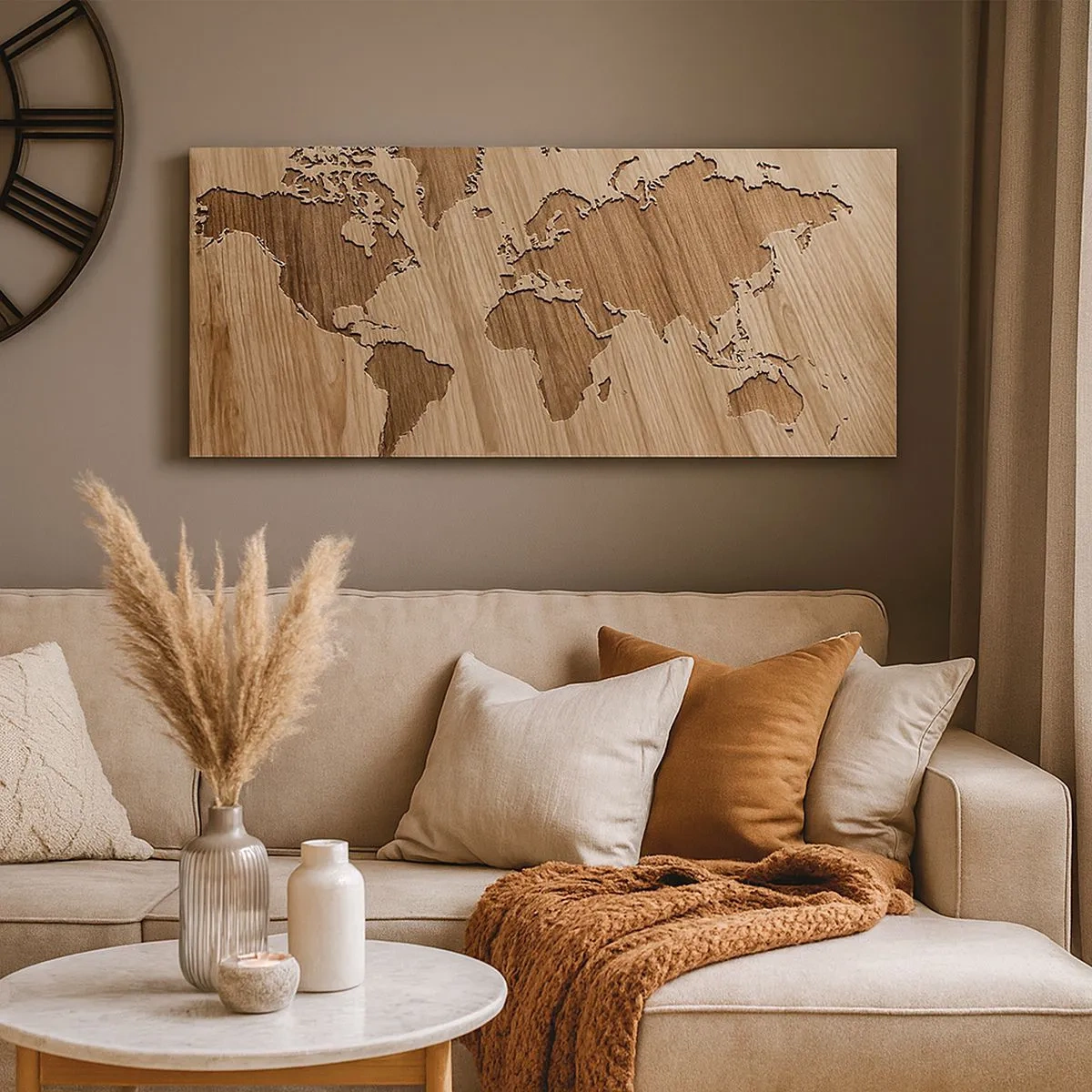 Canvastavla - Bild på duk - Världen serverad på bordet - 100x40 cm