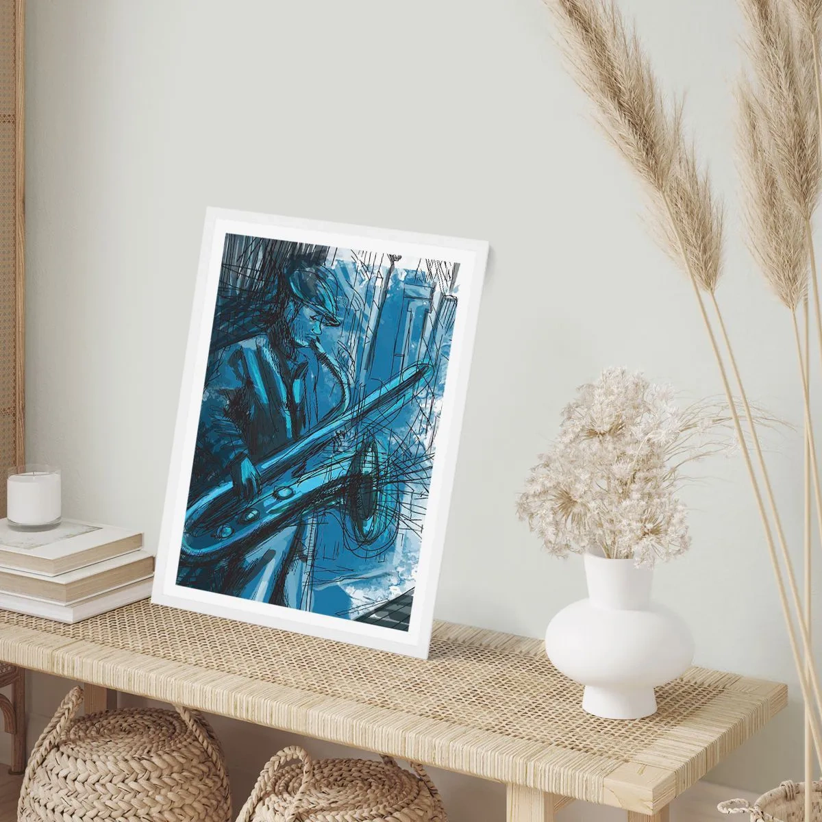 Affisch i vit ram - Stadsrapsodi - 40x50 cm