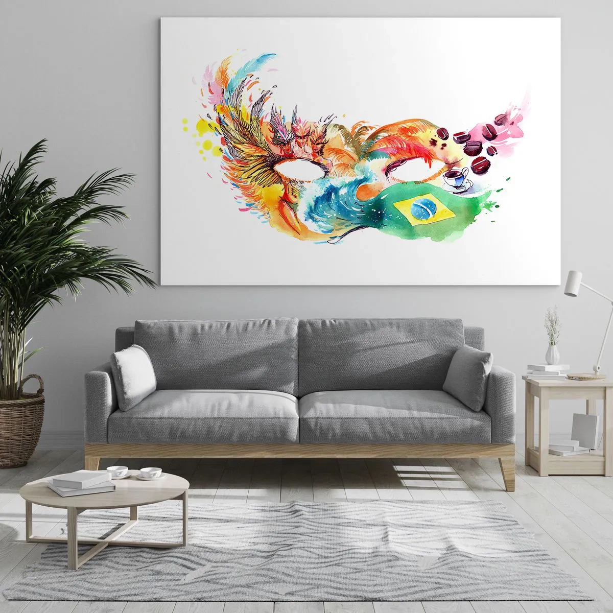 Glastavla - Bild på glas - Brasilien hälsar välkommen med samba - 70x50 cm