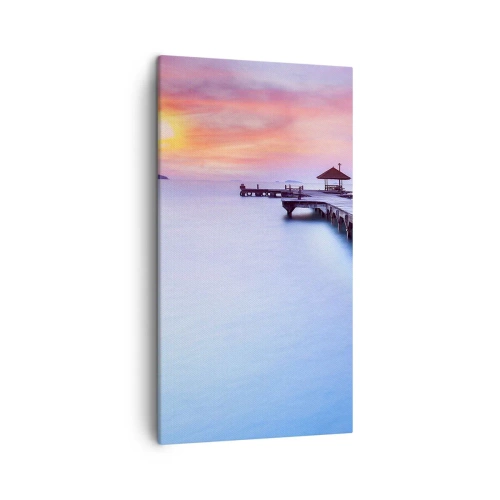 Canvastavla - Bild på duk - Lugnets hav ända fram till horisonten - 45x80 cm
