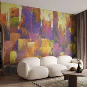 Fototapet Premium Sand - Metropolis komposition - Abstraktion, Bit, Modern konst - 100x70 cm