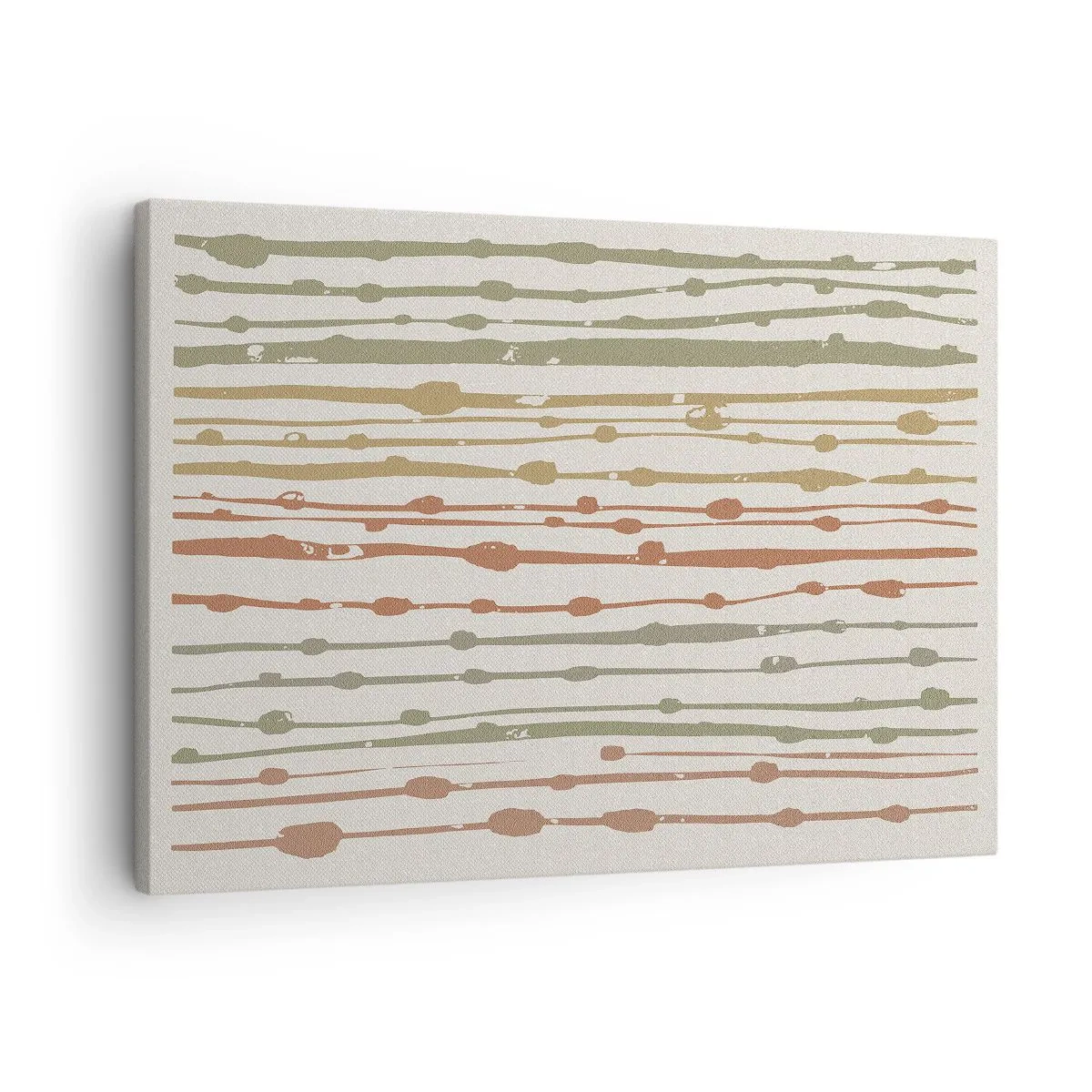 Canvastavla - Bild på duk - Ett mönster av linjer i varma nyanser mot en ljus bakgrund - 70x50cm - Musikalisk färgnotation - Modern väggdekoration för vardagsrum och sovrum ARTTOR