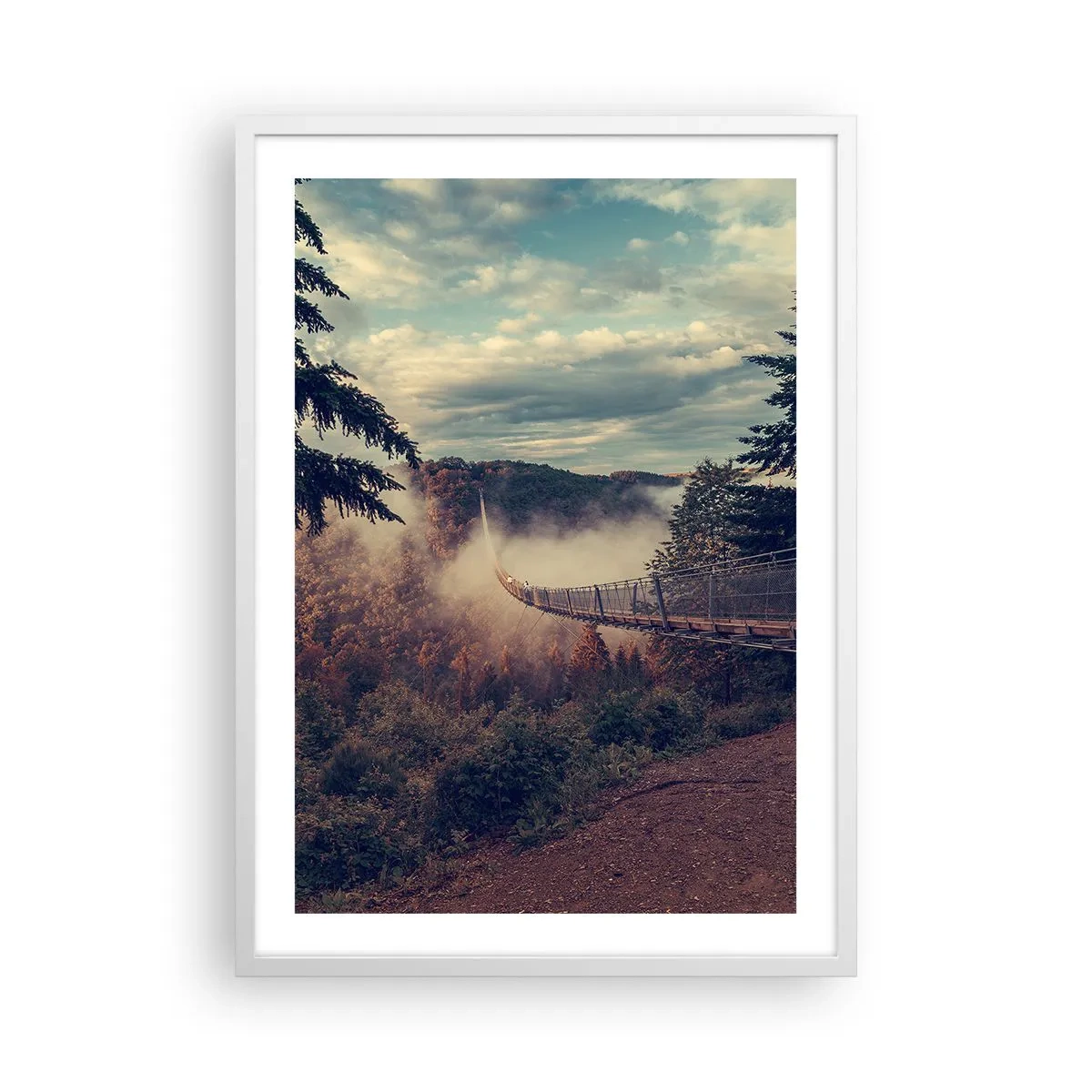 Affisch i vit ram - Över höstskogen - 50x70 cm
