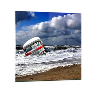 Glastavla - Bild på glas - Förvånad? - 30x30 cm