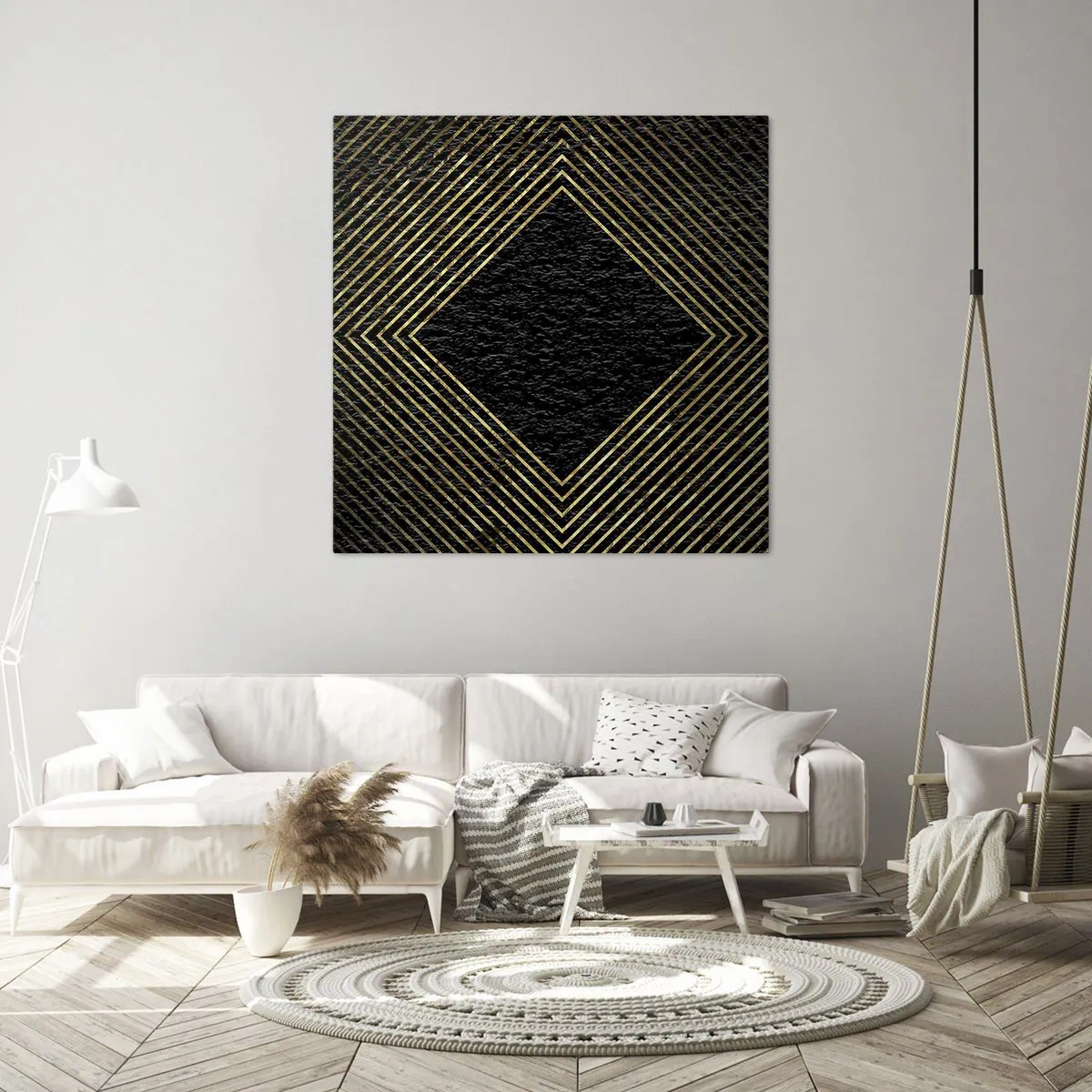 Canvastavla - Bild på duk - Geometri i glamourstil - 60x60 cm
