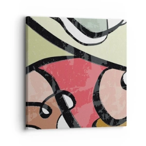 Canvastavla - Bild på duk - Pirouetter bland färger - 30x30 cm