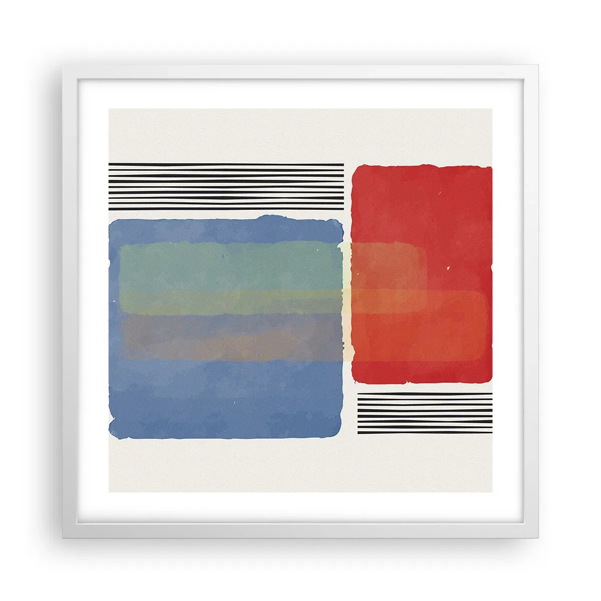 Affisch i vit ram - Geometrins anda  - 50x50 cm