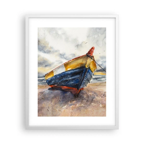 Affisch i vit ram - Vila på stranden - 40x50 cm