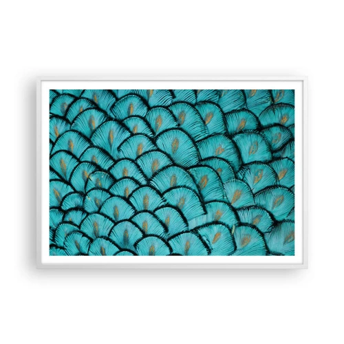 Affisch i vit ram - Den stora fjädergalan - 100x70 cm