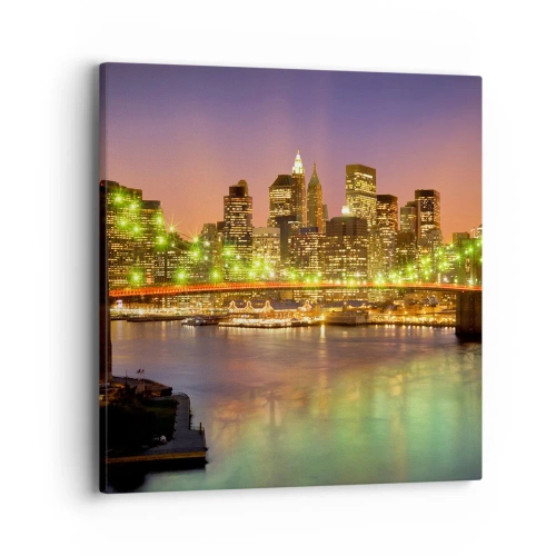 Canvastavla - Bild på duk - Ljuset slocknar aldrig här - 40x40 cm