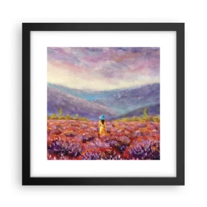 Affisch i svart ram - I lavendelsvärld - 30x30 cm