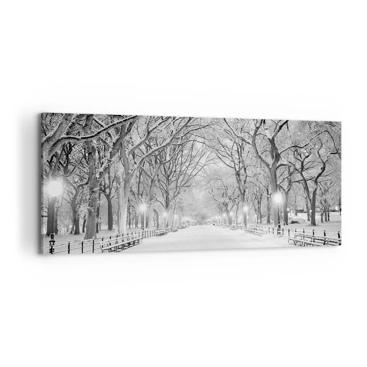 Canvastavla - Bild på duk - De fyra årstiderna - vinter - 100x40 cm