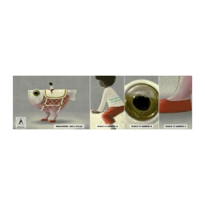 Fototapet Prov Standard Eco - Fiskryttare - Abstraktion, Fisk, För barn - 100x30 cm