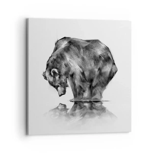 Canvastavla - Bild på duk - Roligt att se någon närstående - 70x70 cm