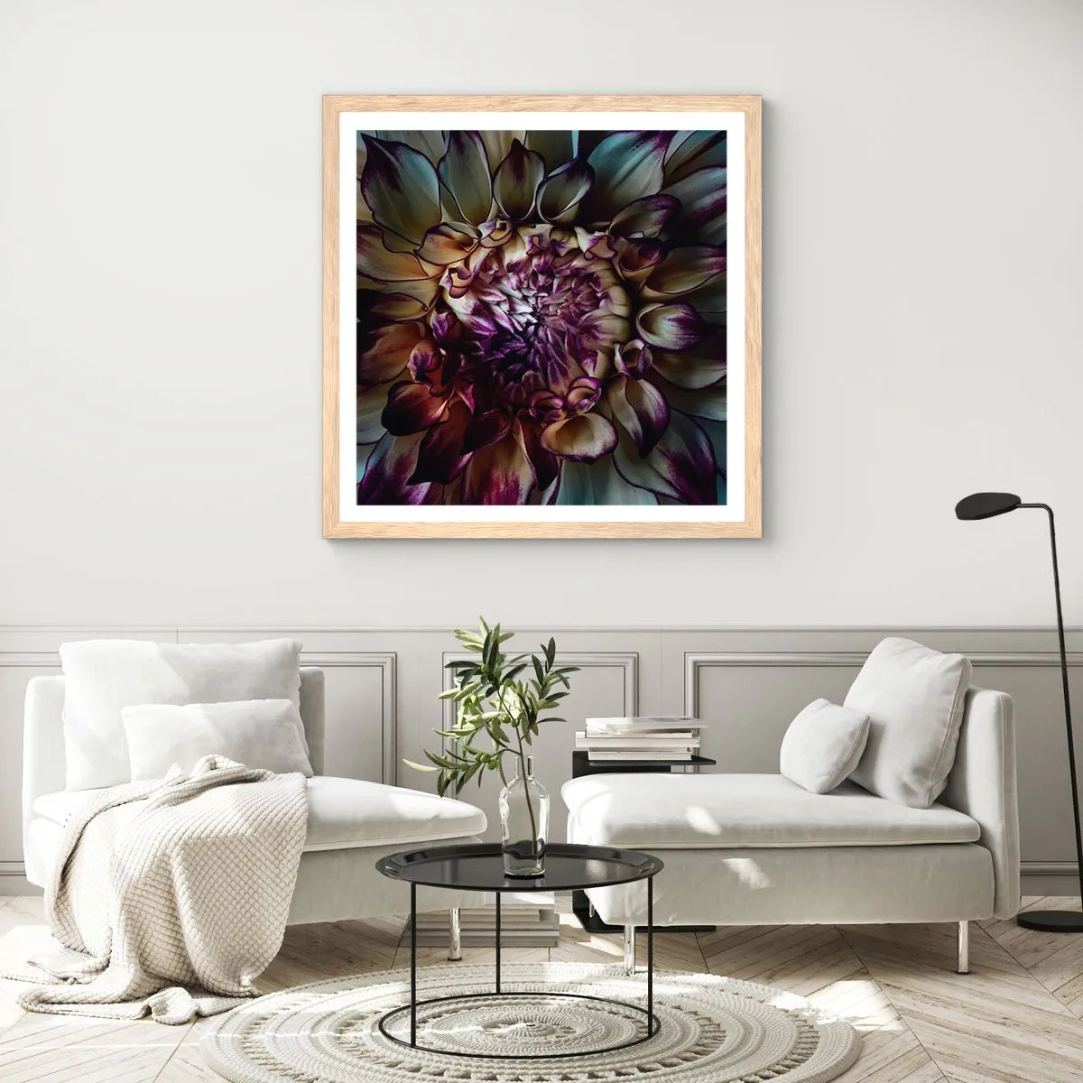 Affisch i ram av ljusek - Blommande ungdom - 50x50 cm