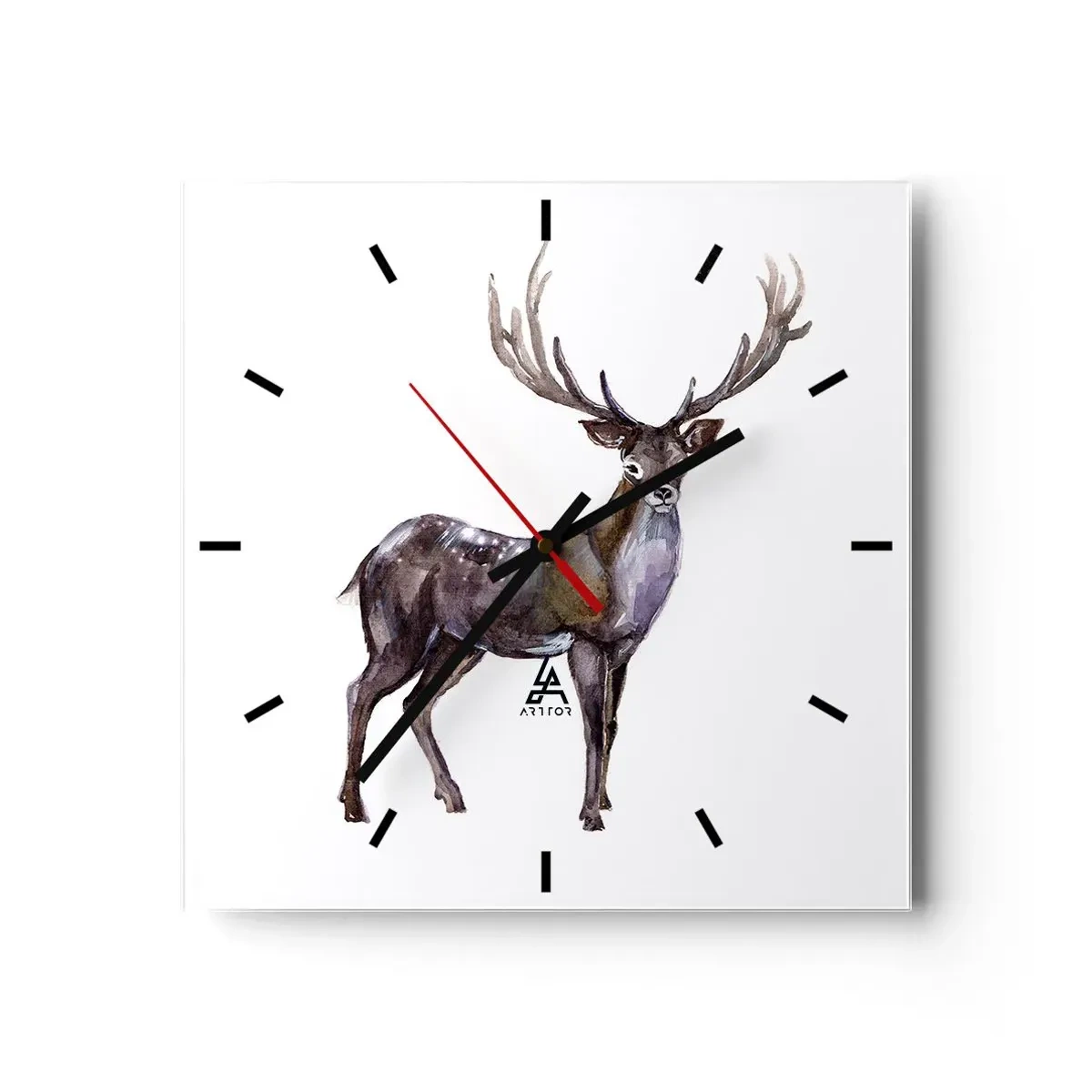 Väggklocka - Klocka på glas - Norra urskogens kung - 40x40 cm