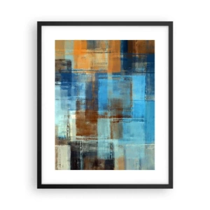 Affisch i svart ram - Genom blåa gardinen - 40x50 cm