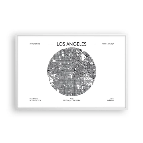 Affisch i vit ram - Los Angeles anatomi - 91x61 cm