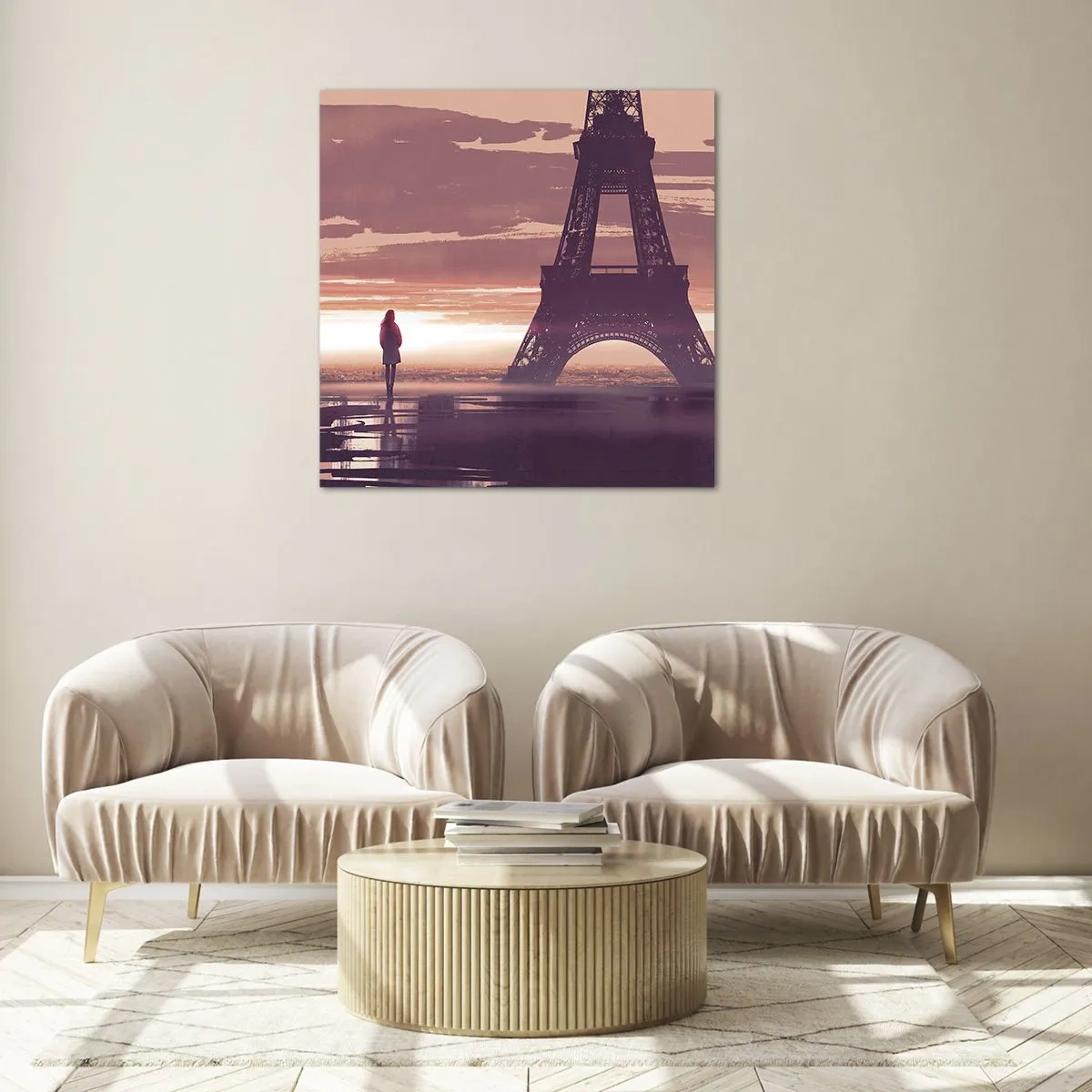 Glastavla - Bild på glas - Bara de två - 70x70 cm