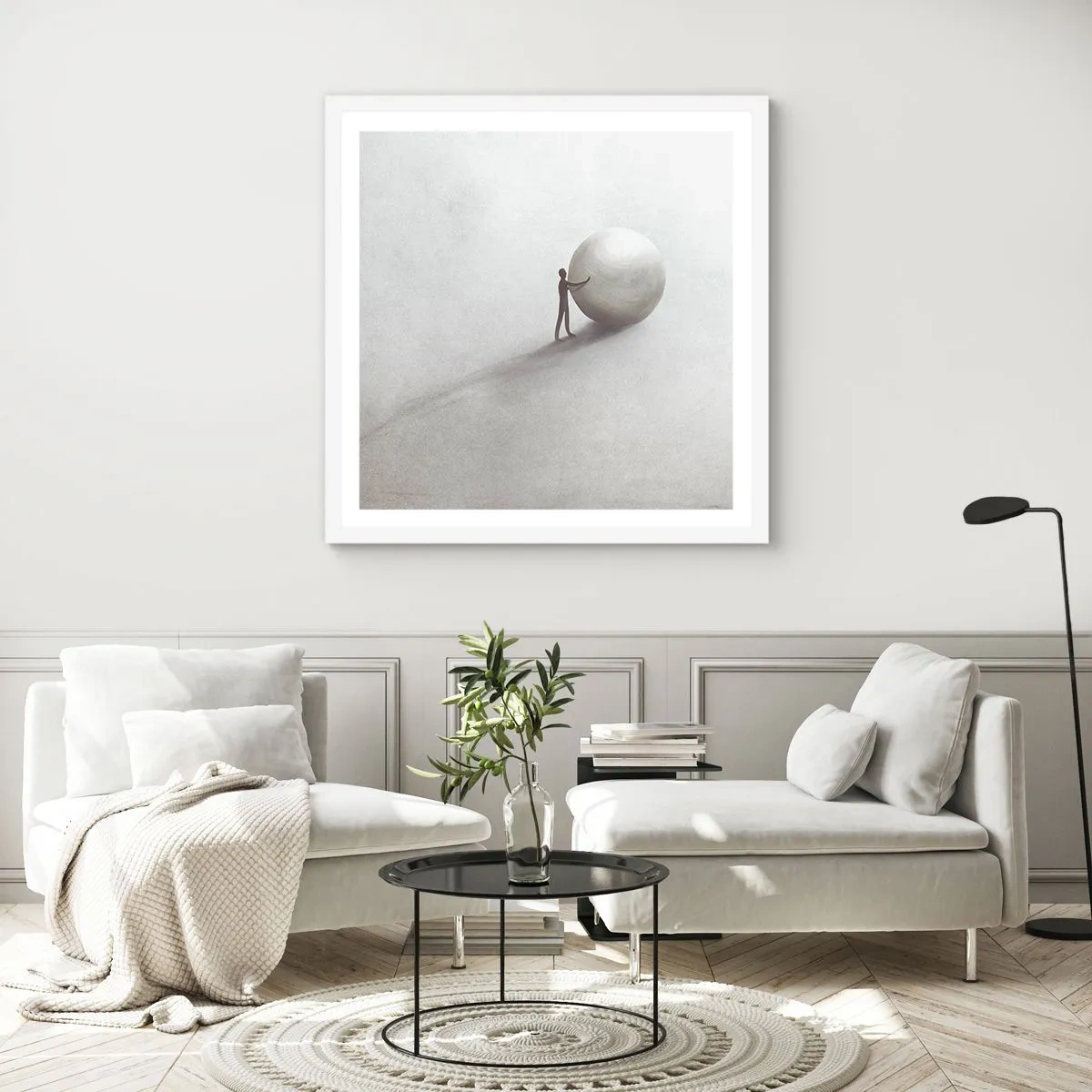 Affisch i vit ram - Livets spel - 40x40 cm