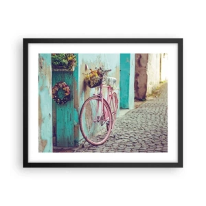 Affisch i svart ram - Strax tillbaka - 50x40 cm