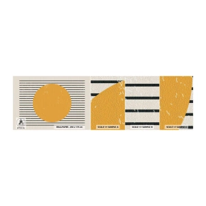 Provbit av självhäftande fototapet Deluxe Sticker - Enkelhetens kraft - Sol, Hjul, Rader - 100x30 cm